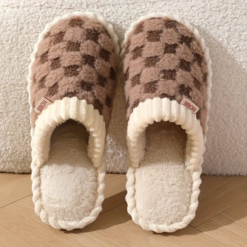 Women's Winter Plush Slippers - Soft Fabric Upper, Non-Slip PVC Sole, Solid Color, Hand Washable - Winter Home Comfort | Soft & Warm | Non-Slip Sole Best Products Online