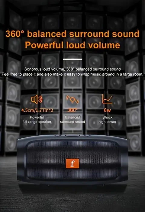 [Wireless Speaker] F524 Wireless Speaker Dual Channel Subwoofer Loud Surround Home Convenient Car Black Best Products Online