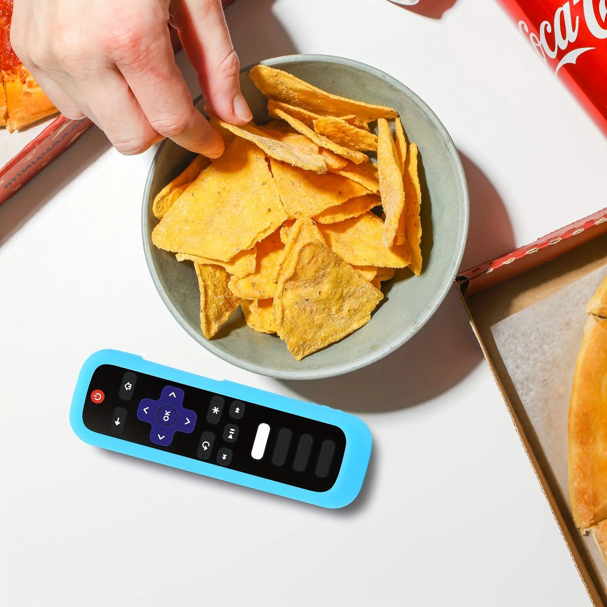1pc Roku TV Remote Cover, Glow in the Dark Silicone Sleeve Case, Compatible with TCL Hisense Roku TV Steaming Stick 4K 4K+ Voice Remote, Universal Protective Battery Cover, 2022 Model, Uncharged, No Battery Included Best Products Online