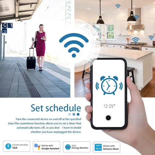 Tuya Smart WiFi ZigBee 3.0 Plug EU Socket 16A/20A Power Monitor Timer Function Voice Control for Alexa Google Home Smart Life