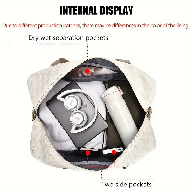 [Luxury Travel Bag] Extra Large Luxury Women's Gym Duffel Travel Bag | Multifunctional with Wet/Dry Separation, Convenient Side Pockets, and Independent Shoe Compartment - Lightweight Maternity Bag Storage Bag for Short Trip Best Products Online