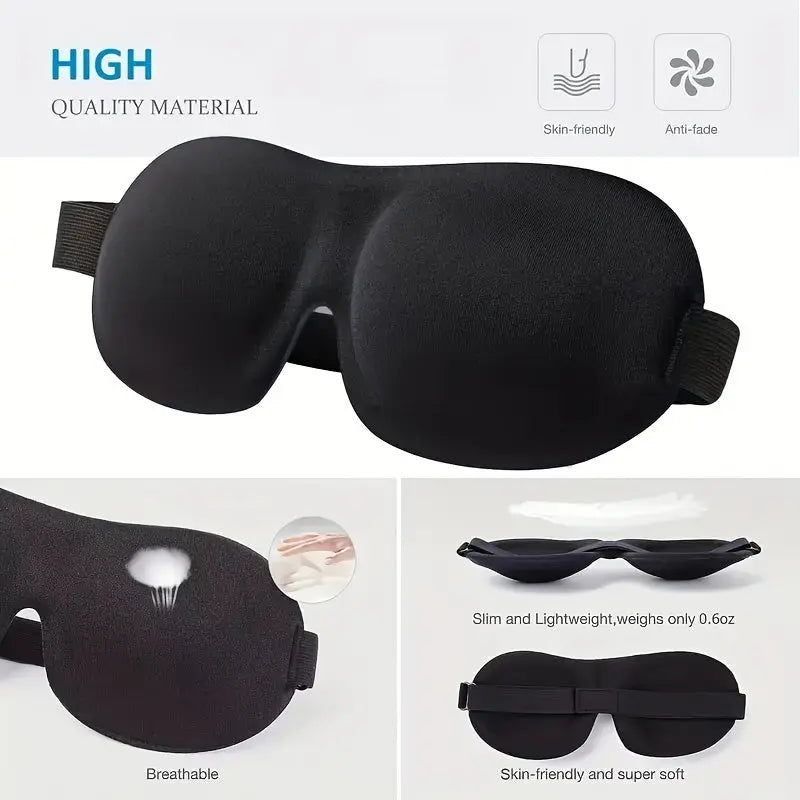 [Blackout Eye Mask] 1/3/5/10 Pack Pure Black 3D Contoured Eye Mask | Soft Comfortable Ergonomic Design, Hypoallergenic & Fragrance-Free, Pure Blackout for Adults, Men & Women - Travel, Home, Office Use, Sleep Enhancement | Mo Best Products Online