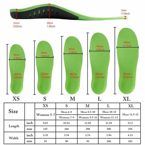 Orthotic Shoe Insoles Inserts Flat Feet High Arch Support For Plantar Puce Gaia
