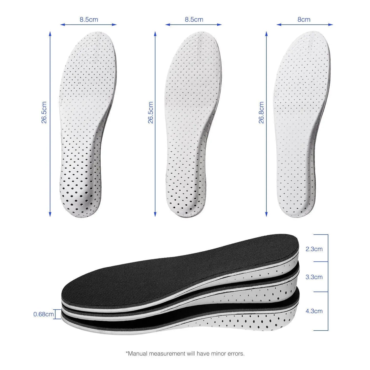 Men Women Invisible Height Increase Insoles Heel Lift Taller Shoe Puce Gaia