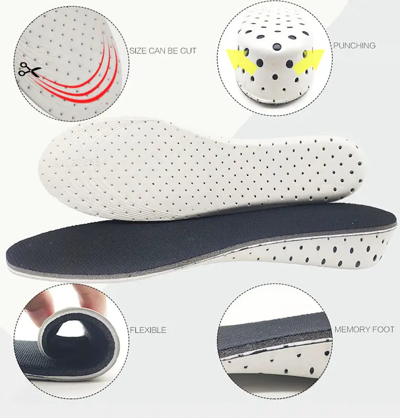 Men Women Invisible Height Increase Insoles Heel Lift Taller Shoe Puce Gaia