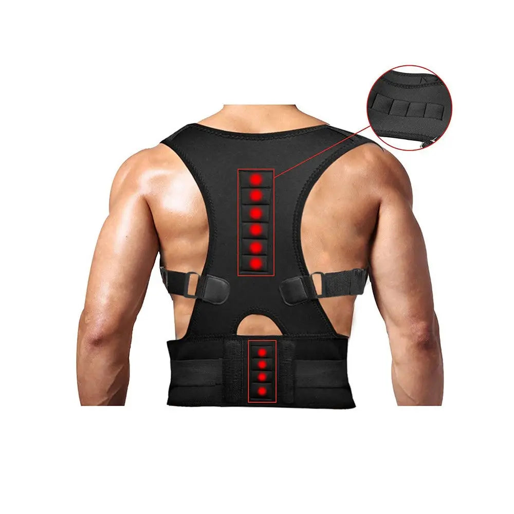 Posture Corrector Support Magnetic Back Shoulder Brace Belt Band For Puce Gaia