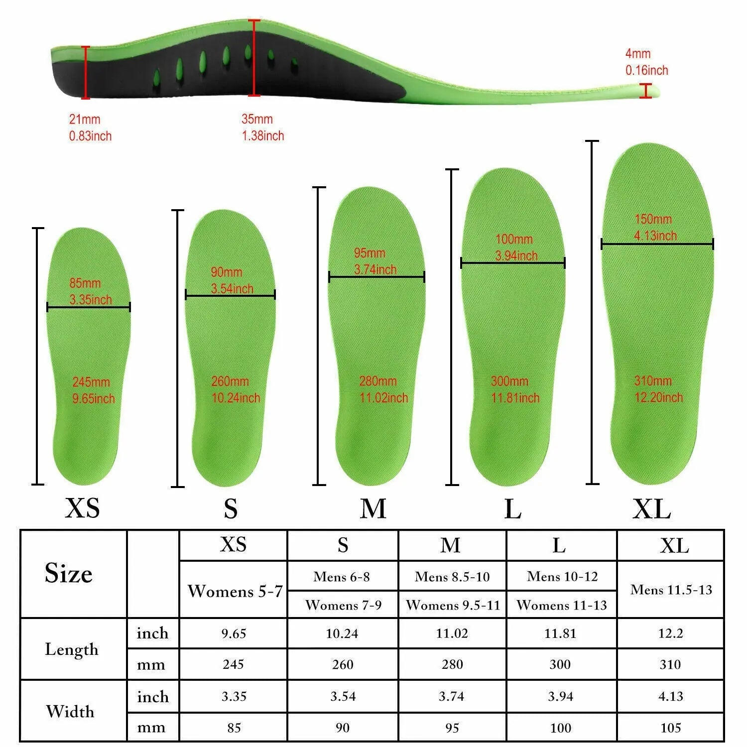 Orthotic Shoe Insoles Inserts Flat Feet High Arch Support For Plantar Puce Gaia