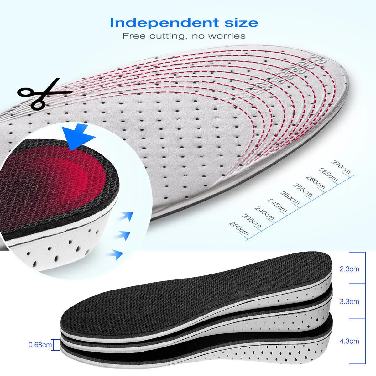Men Women Invisible Height Increase Insoles Heel Lift Taller Shoe Puce Gaia