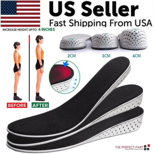 Men Women Invisible Height Increase Insoles Heel Lift Taller Shoe Puce Gaia
