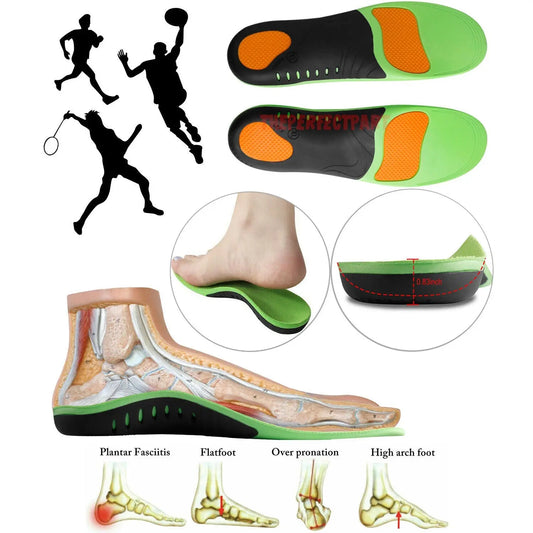 Orthotic Shoe Insoles Inserts Flat Feet High Arch Support For Plantar Puce Gaia