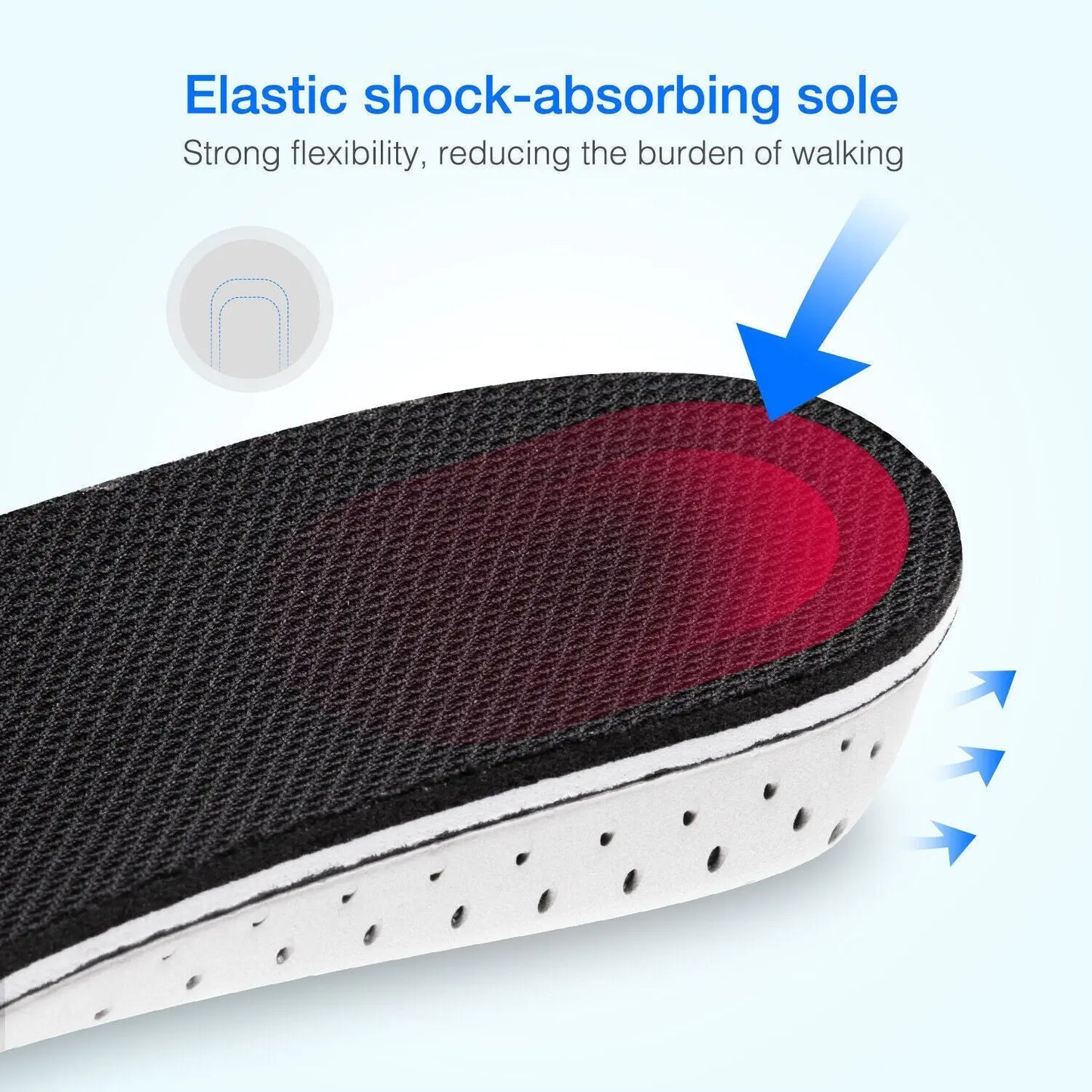 Men Women Invisible Height Increase Insoles Heel Lift Taller Shoe Puce Gaia