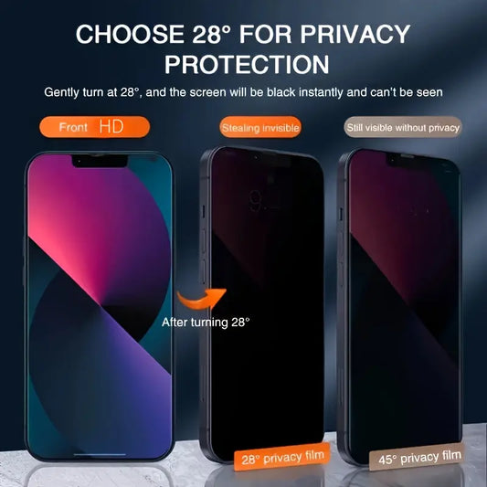 3pcs Full Cover Privacy Screen Protector for iPhone 11 12 13 PRO MAX Privacy Glass for iPhone 14 Pro 15 Pro Max Tempered Glass On The For iPhone 14 Plus 15 Plus Glass Film Privacy Best Products Online
