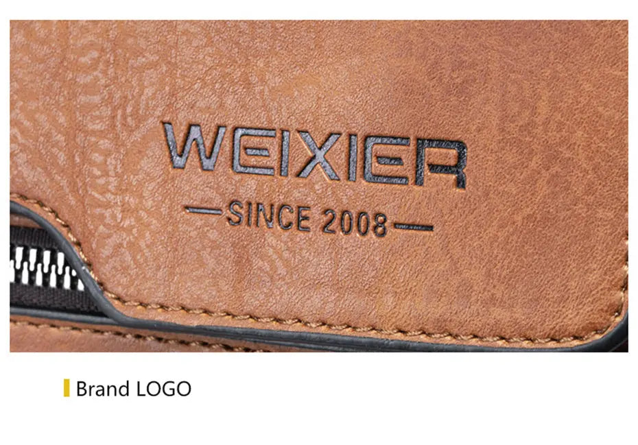 Men'S Vintage Crossbody Bag - Adjustable Strap, Multiple Compartments, Business Casual Shoulder Bag with "WEIXIER SINCE 2008" Branding, Black & Brown Options, Casual Crossbody | Vintage Crossbody | Adjustable Strap Bag Best Products Online