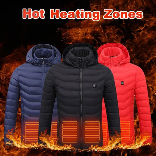 New Heated Jacket Coat USB Electric Jacket Cotton Coat Heater Thermal Clothing Heating Vest Men's Clothes Winter Wholesale Best Products Online