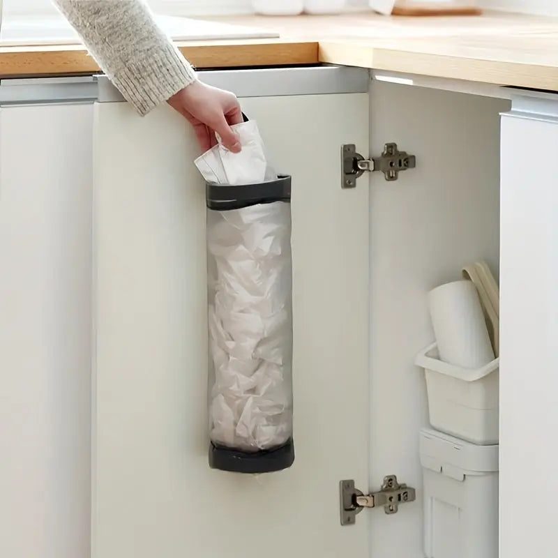 [Durable Trash Bag Organizer] Durable Plastic Under-Cabinet Kitchen Trash Bag Organizer | Open Storage Design, Secure Mounting, Space-Saving Garbage Bag Holder for Countertop Clutter Reduction, Sleek Storage Solution | Sturdy Best Products Online