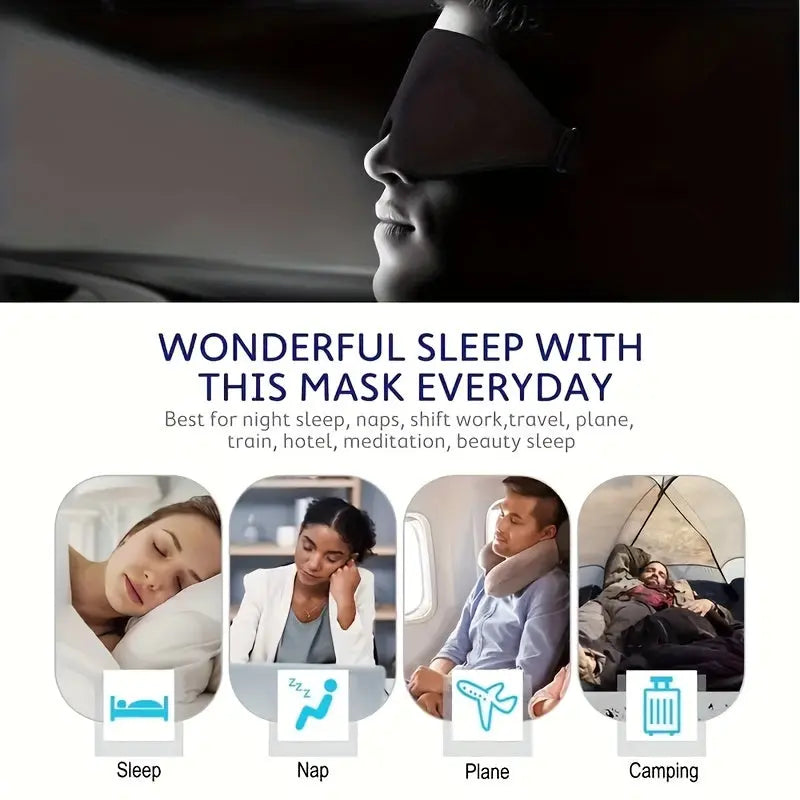 [Blackout Eye Mask] 1/3/5/10 Pack Pure Black 3D Contoured Eye Mask | Soft Comfortable Ergonomic Design, Hypoallergenic & Fragrance-Free, Pure Blackout for Adults, Men & Women - Travel, Home, Office Use, Sleep Enhancement | Mo Best Products Online