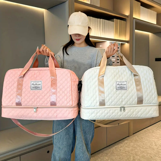 [Luxury Travel Bag] Extra Large Luxury Women's Gym Duffel Travel Bag | Multifunctional with Wet/Dry Separation, Convenient Side Pockets, and Independent Shoe Compartment - Lightweight Maternity Bag Storage Bag for Short Trip Best Products Online