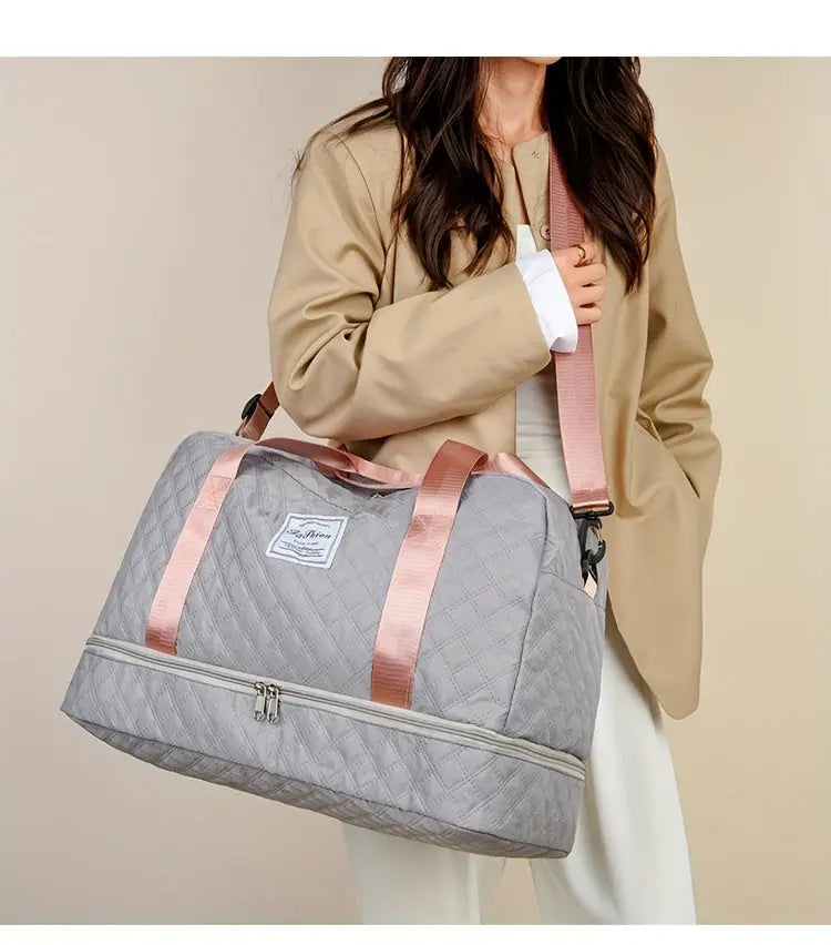 [Luxury Travel Bag] Extra Large Luxury Women's Gym Duffel Travel Bag | Multifunctional with Wet/Dry Separation, Convenient Side Pockets, and Independent Shoe Compartment - Lightweight Maternity Bag Storage Bag for Short Trip Best Products Online