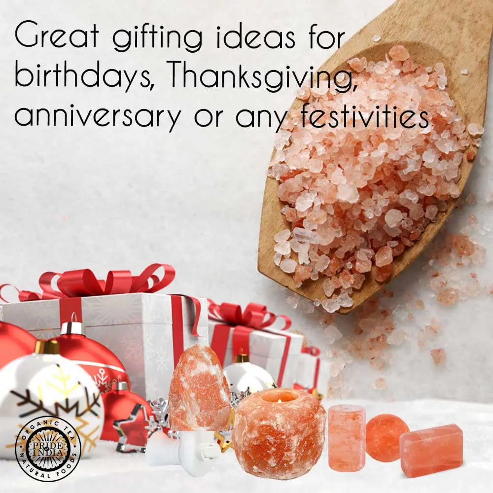 Himalayan Pink Salt Tea Light Holder by Pride of India – Salt Candle Holder – Room Décor Item – Great for Creating an Ambiance – Ideal for Home & Spa Uses – Natural Shape DC-Pride India Brands