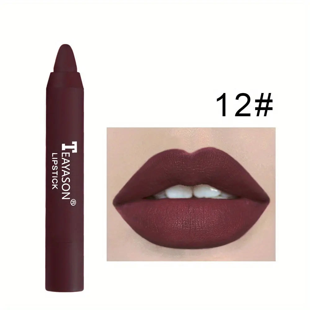 12 Colors Matte Moisturizing Lipstick Crayons - Vibrant Lipstick for Smooth, Long-Lasting, Waterproof Finish - Perfect Valentine's Day Gift for Her Best Products Online