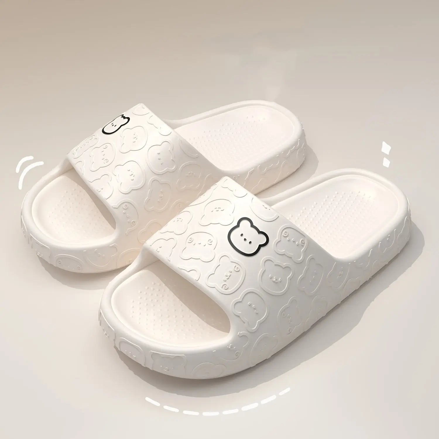 ASHALI Cute Cartoon Bear Breathable Soft Slippers for Men, Suitable for All Seasons, Indoor Home Use, Couple'S Bathroom Non-Slip Slippers. Best Products Online