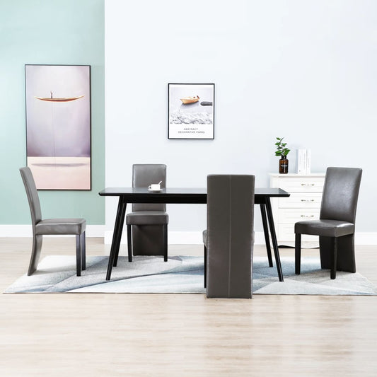 vidaXL Dining Chairs Side Chair with Solid Wood Legs for Kitchen Faux Leather-10