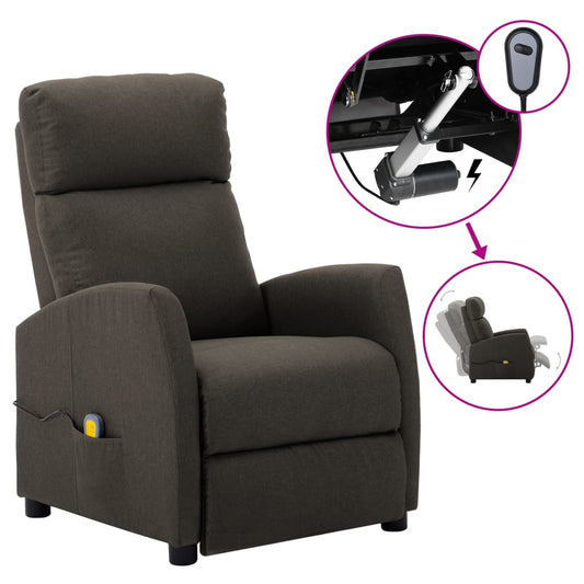 vidaXL Massage Recliner Chair Electric Push Cozy Armchair for Elderly Fabric-10