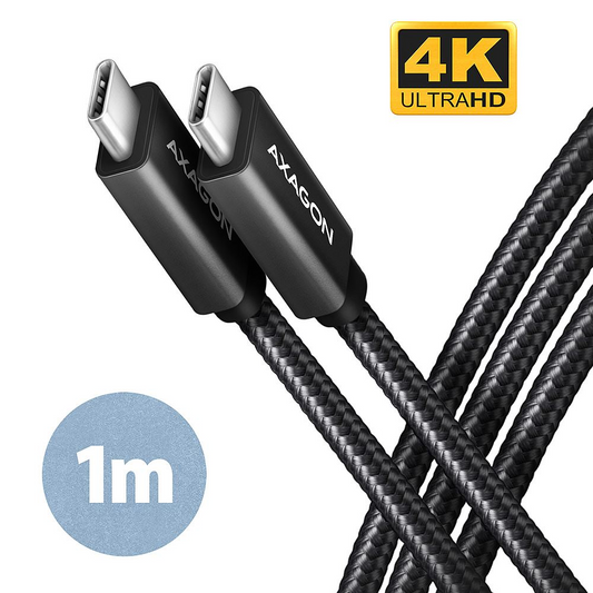 Kabel AXAGON USB-C - USB-C SPEED+ USB3.2 Gen 2, PD100W 5A, 4K UHD, (BUCM32-CM10AB)-0