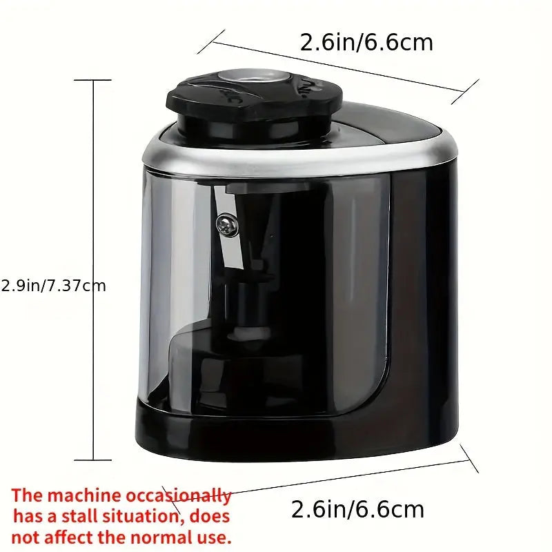 Automatic Electric Pencil Sharpener with Auto-Stop & Lead Breakage Prevention - Black Desktop Sharpener for Office & School, No Battery Needed, Compact Design, Sharpens Pencils in Seconds, Pencil Sharpener Electric, School Su Best Products Online