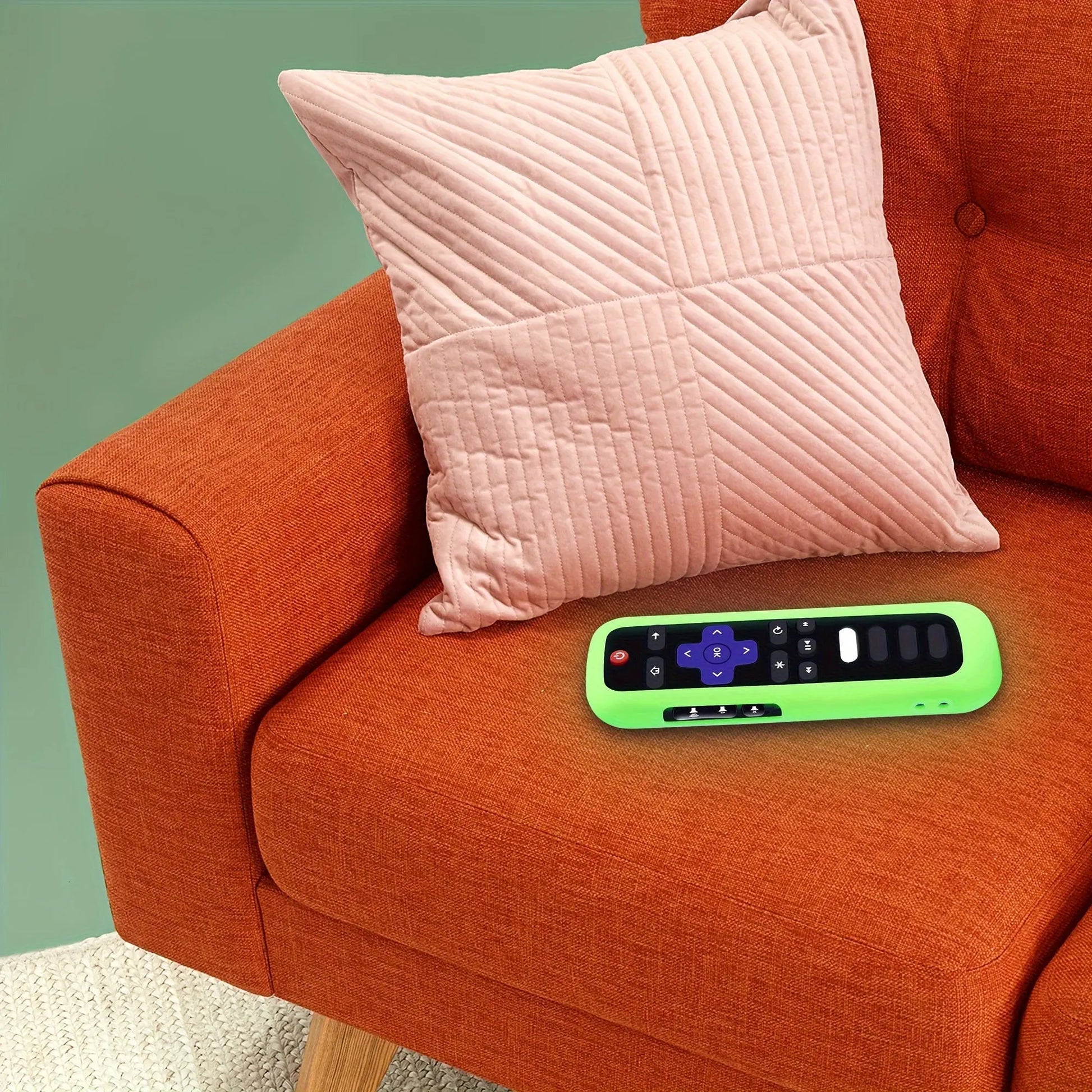1pc Roku TV Remote Cover, Glow in the Dark Silicone Sleeve Case, Compatible with TCL Hisense Roku TV Steaming Stick 4K 4K+ Voice Remote, Universal Protective Battery Cover, 2022 Model, Uncharged, No Battery Included Best Products Online