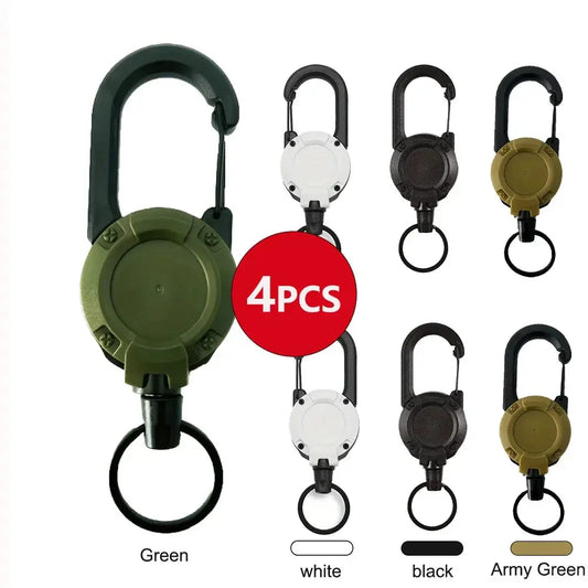 1/2/4pcs Extendable Retractable Holders Keychain Badge Reels Heavy Duty Clip With Carabiner Key Chain For Men Outdoor Bags Best Products Online