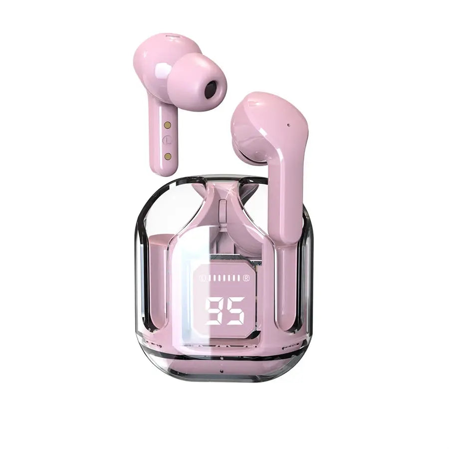 Original T2 Wireless Bluetooth Earphone Transparent HIFI Headphones LED Power Digital Display Stereo Sound Earphones for Phone Best Products Online