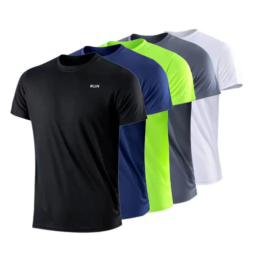 Men's Quick Dry Short Sleeve Gym Running Moisture Wicking Round Neck T-Shirt Training Exercise Gym Sport Shirt Tops Lightweight Best Products Online