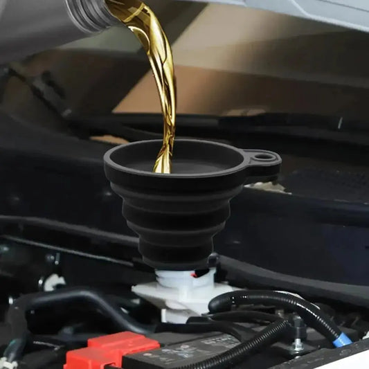 Car Engine Funnel Universal Silicone Liquid Funnel Washer Fluid Change Foldable Portable Auto Engine Oil Petrol Change Funnels Best Products Online