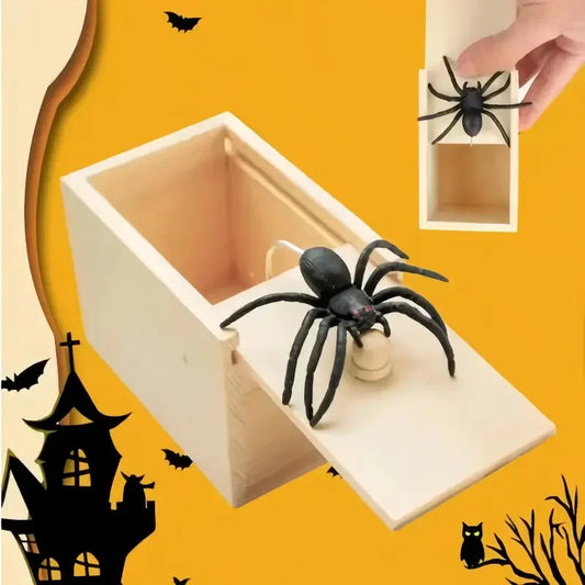 Trick Spider Funny Scare Box Wooden Hidden Box Quality Prank Wooden Scare Box Fun Game Prank Trick Friend Office Toys Best Products Online