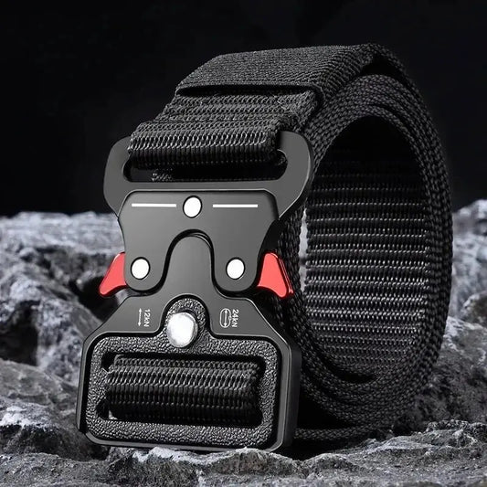 Men's Outdoor Multi-Function Belt Premium Canvas/Nylon Hybrid Waistband for Hiking Travel Unisex Tactical Belt Durable Buckle Best Products Online
