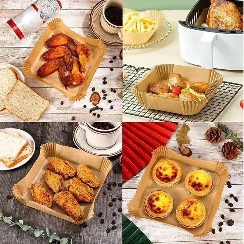 50pcs/set Disposable Air Fryer Paper Liner 20CM Oil-proof Water-proof Airfryer Disposable Cooking Paper Trays Baking Paper Best Products Online