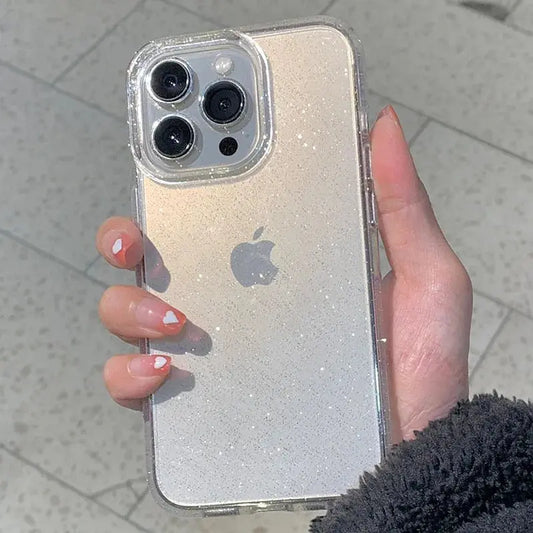 Luxury Bling Glitter Clear Phone Case for iPhone 16 15 14 13 12 11 Pro Max Plus Mini Silicone Soft Transparent Bumper Cover Best Products Online