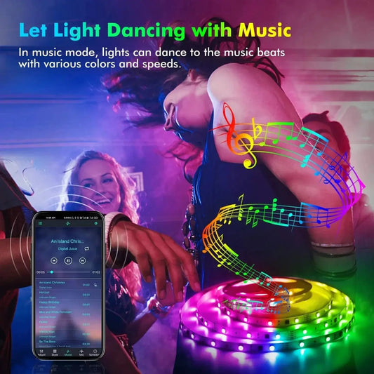 RGB LED Strip Light SMD 5050 USB Remote&APP Control Bluetooth Flexible Tape Diode Ribbon for TV Backdrop Living Room Bedroom Best Products Online