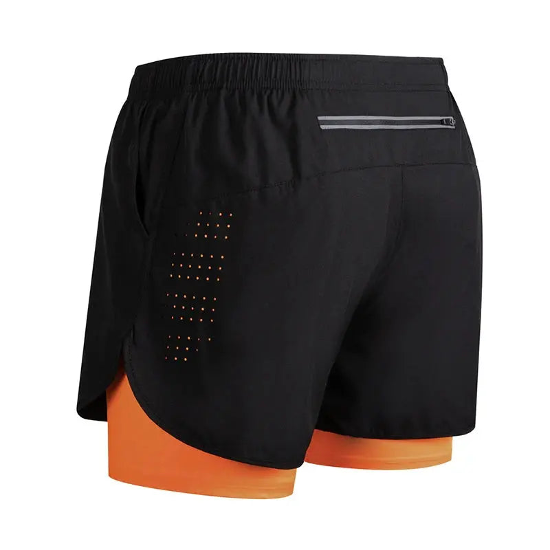 Men's Running Shorts Quick-drying Fitness Black Double Layer Shorts Men New Sport Workout Training Bodybuilding Short Pants Best Products Online