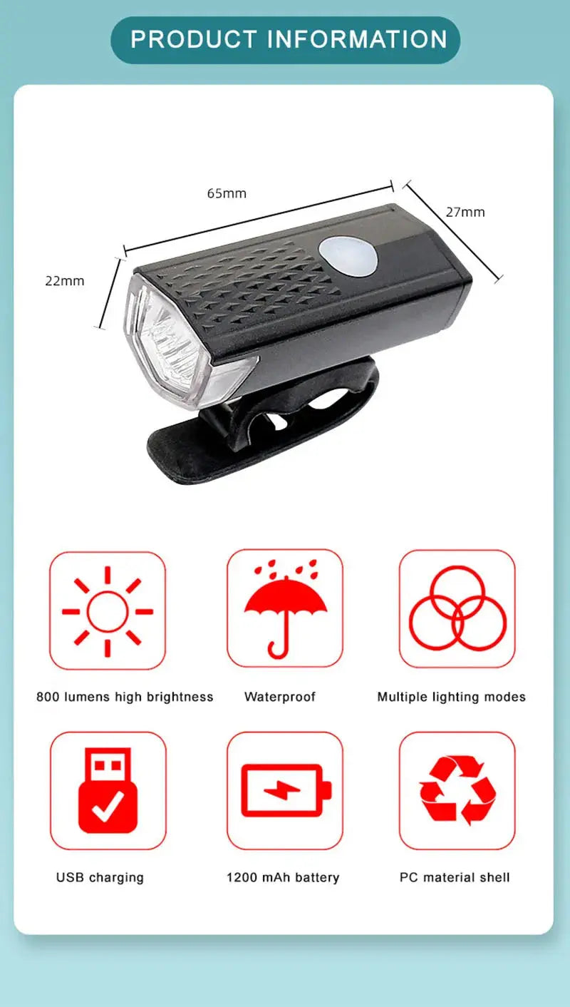 Bike Light Set Bicycle Headlight Taillight USB Rechargeable MTB Bike Front Rear Lamp Set Cycling Flashlight Bicycle Accessories Best Products Online