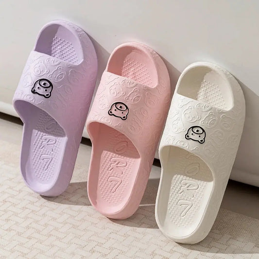 Fashion Women's Slippers Indoor Soft Sole Cartoon Bear Print Slides Bathroom EVA Indoor Men Summer Outdoor Cool Shoes Couple Best Products Online