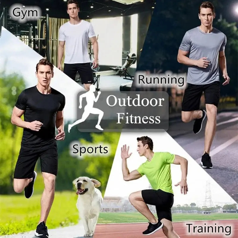 Men's Quick Dry Short Sleeve Gym Running Moisture Wicking Round Neck T-Shirt Training Exercise Gym Sport Shirt Tops Lightweight Best Products Online