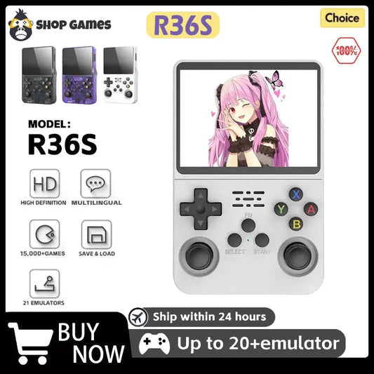 R36S Retro Handheld Video Game Console Linux System 3.5 Inch IPS Screen Portable Player 64GB GamesMultiple colors are available Best Products Online
