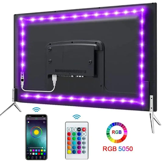 Tape Bluetooth USB LED Strip Light 5050 SMD 5V USB RGB Lights Flexible LED Lamp Tape Ribbon RGB Self-adhesive TV Desktop Diode Best Products Online