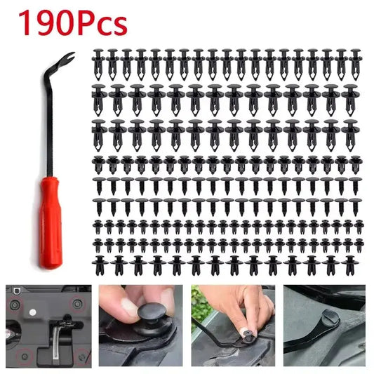 190 Pcs Auto Plastic Buckle Bumper Clips Fixing Nail Kit 6 Styles Plastic Retainer Fasteners Clip Car Body Push Rivets Parts Best Products Online