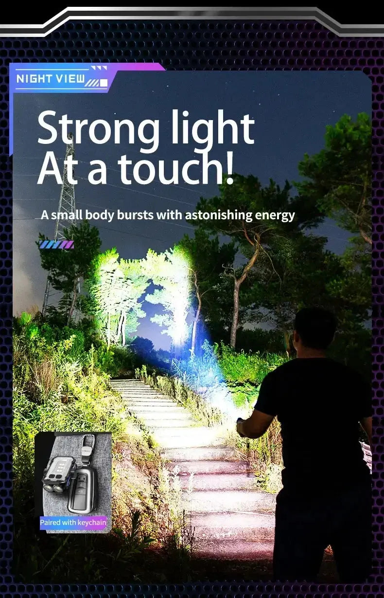 Mini LED Keychain Light Portable Magnetic EDC Flashlight Outdoor Camping Fishing Emergency Work Hat Clip Lamp With FingertipGyro Best Products Online