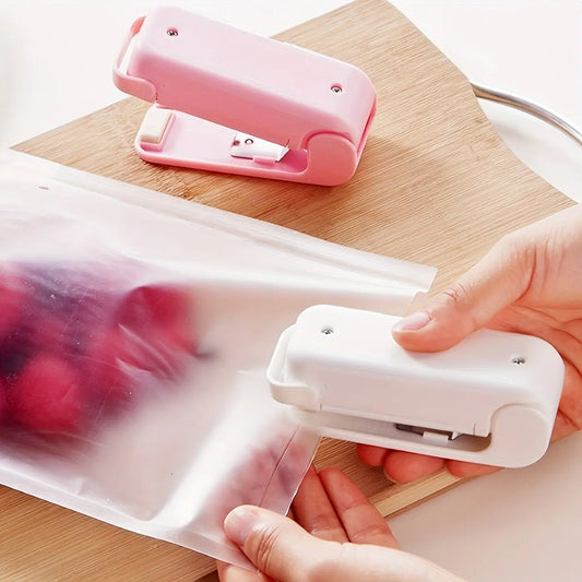 1pc Mini Vacuum Food Sealer Machine with Digital-like Operation - Cordless Portable Handheld Device, One-Touch Seal System, Low-Loss Heating Technology & Ergonomic Design for Freshness Preservation, White/Pink, Compatible wit Best Products Online