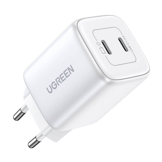 UGREEN SÍŤOVÁ NABÍJEČKA NAPÁJECÍ ADAPTÉR 45W 2X USB-C PD 3.0 QC 4.0 KOSTKA (15327)-0