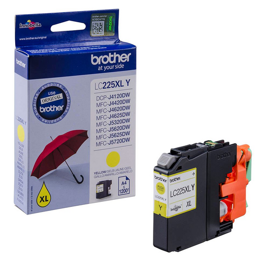 Brother LC-225XLY inkoustová náplň 1 kusů Originální Vysoká (XL) výtěžnost Žlutá (LC225XL Y)-0